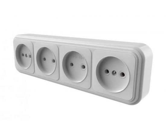 Розетка duwi о/п б/з 4-местная серия Palazzo, слоновая кость 26414 9 