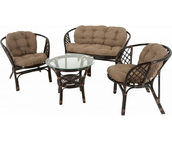 Комплект для отдыха Vinotti Багамы 01/16 NEW Темный коньяк подушки клетка 