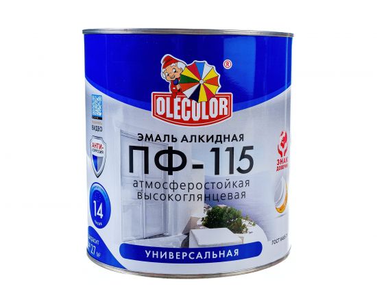 Эмаль OLECOLOR ПФ-115 красный, 2.7 кг 4300000202 