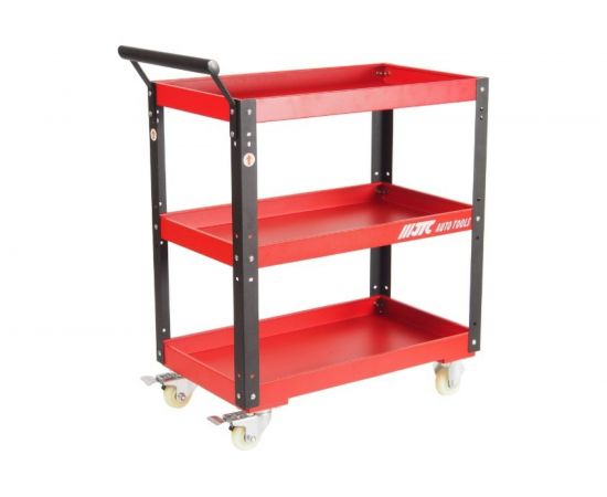 Инструментальная тележка (3 секции, на колесах, с открытым отсеком, красная) JTC-S1053 