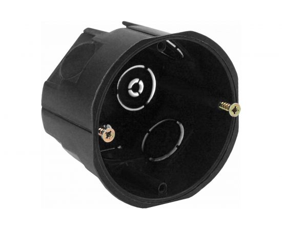 Установочная коробка ЭРА КУТ 68х45мм для твердых стен саморез. черная IP20 Б0037431 