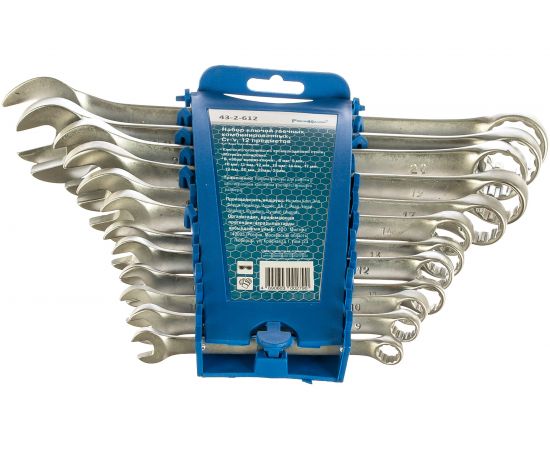 Набор гаечных комбинированных ключей РемоКолор Cr-v, матовая полировка, 12 предметов 43-2-612 