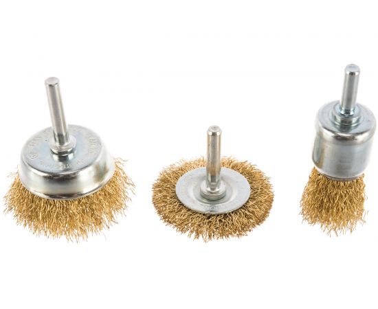 Набор кордщеток (3 шт; 25/50/50 мм) для дрели ПРАКТИКА 773-491 