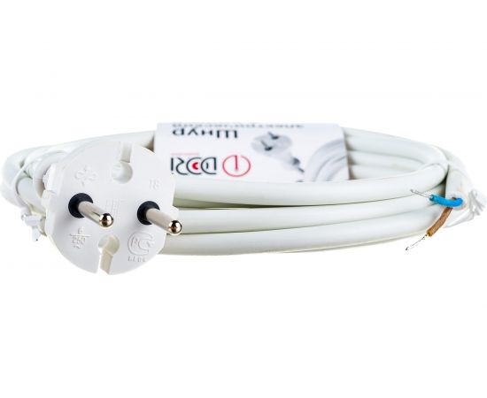 Шнур DORI ПВС 2х0,75 с вилкой 3,0 м белый 41450 – изображение 2