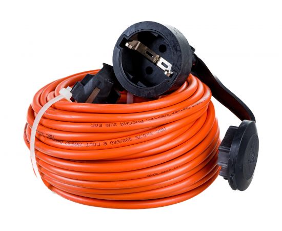 Удлинитель шнур Партнер-Электро GardenLine с/з ПВС 3х0,75 10A 20м IP 44 US104B-120OR – изображение 2