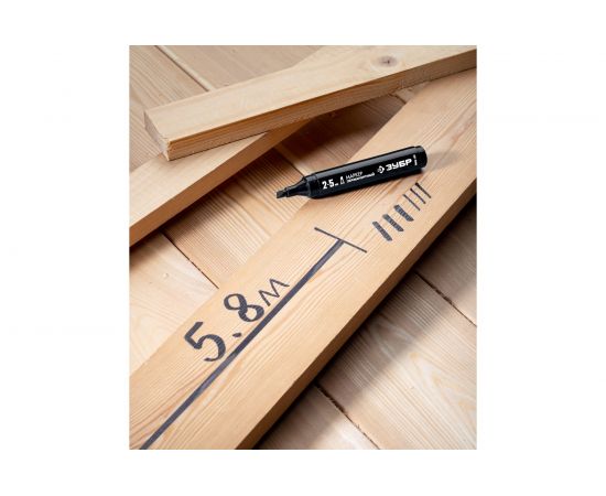 Перманентный маркер ЗУБР МП-300К черный, 2-5 мм клиновидный 06323-2 – изображение 3