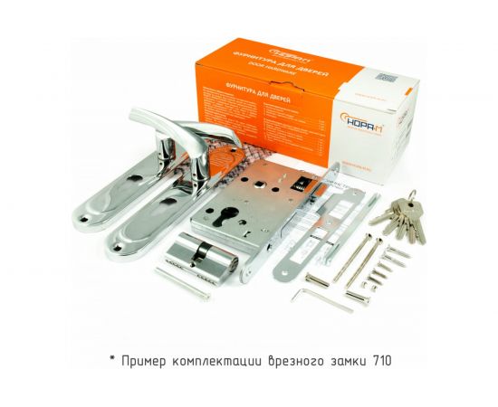 Врезной замок НОРА-М EW 710-55 мм хром 16978 – изображение 3