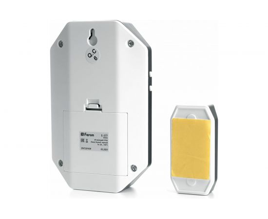 Дверной беспроводной звонок FERON E-377 звонок IP44 30 мелодий, 3х1,5V/АА, база, белый 41433 – изображение 3