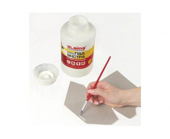 Клей ПВА ЛАЙМА Экстра Суперпрочный 1 кг, керамика, ткань, кожа, дерево, бумага, картон 606432  – изображение 4
