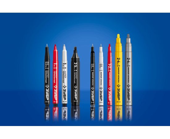 Перманентный маркер ЗУБР МП-300К черный, 2-5 мм клиновидный 06323-2 – изображение 4