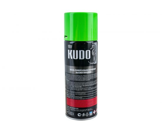 Высокоглянцевая акриловая эмаль KUDO салатовая RAL 6018, аэрозоль 520 мл 11606503 – изображение 8