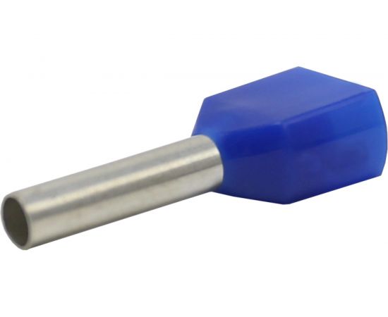 Штыревой втулочный изолированный наконечник KLR KTE 2x2.5-12 2x2,5мм2, L=12ми, синий 225012 