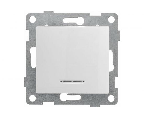 Выключатель GUSI ELECTRIC Bravo 1 клавиша, индикатор, СУ, 10А, 250В, белый С10В18-001 