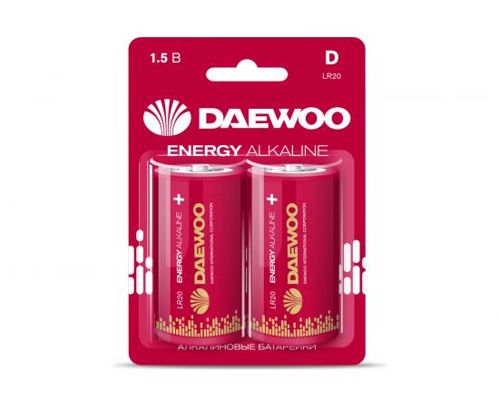 Алкалиновая батарейка Daewoo LR20 ENERGY Alkaline BL-2 5030022 