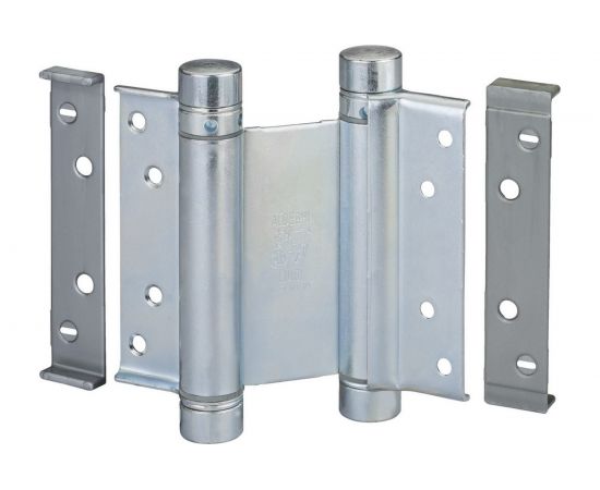 Барная пружинная петля двойного действия ALDEGHI LUIGI SPA 75х34х28 мм, цвет: оцинкованная сталь, к-т: 2 шт + ключ с декоративными шурупами 101AZ075B2 