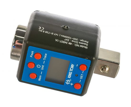 Электронный динамометрический адаптер KING TONY 34607-1A, 3/4, 200-1000 Нм, кейс 