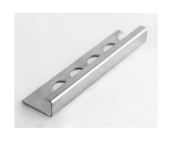 Профиль для плитки ЛУКА из нержавеющей стали 10 мм, 2.7 м, сатинированный УТ000040517 