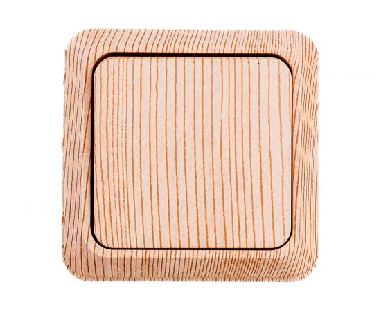 Одноклавишный выключатель Intro Quadro 2-101-11 10А-250В, IP20, открытая установка, сосна, Б0053739 