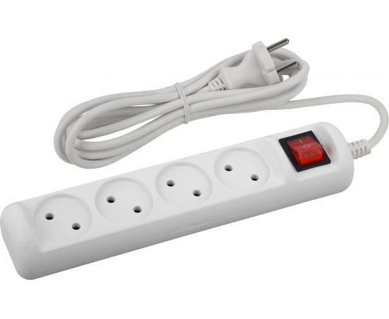 Удлинитель без заземления с выключателем ЭРА U4s1,5m2x1, 4гн, 1,5м, ПВС, 2х1мм2, 10А 20/600 Б0044052 