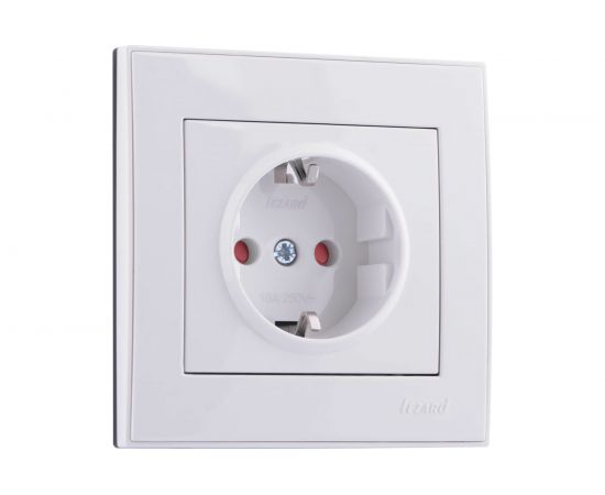 Розетка LEZARD RAIN с защитой от детей керамика белый 703-0202-124 