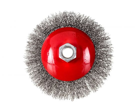 Щетка конусная 125 мм, М14, витая проволока для УШМ INTERTOOL BT-5125 