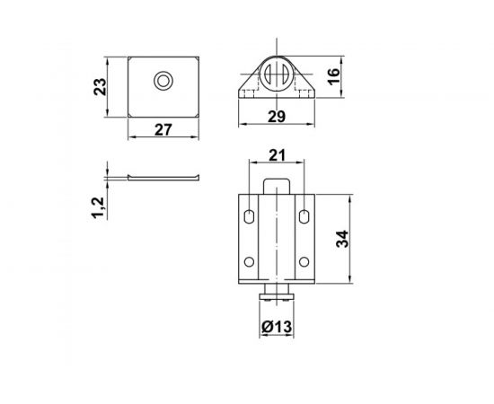 Магнитная защелка с пружиной Amig коричневая 110 MR – изображение 2