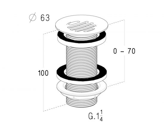 Выпуск для умывальника Nicoll без перелива, 1 1/4 L2267-0501091 – изображение 2