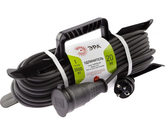 Силовой удлинитель ЭРА UFx1e3x2,5 20m IP44 KG на рамке с заземлением 1 розетка 20 м КГ 3х2,5 Б0050871 – изображение 2