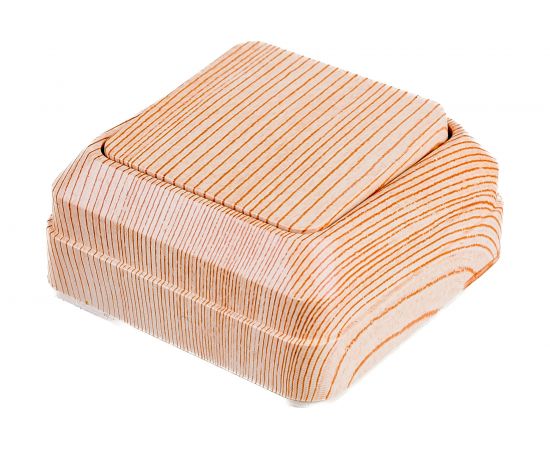 Одноклавишный выключатель Intro Quadro 2-101-11 10А-250В, IP20, открытая установка, сосна, Б0053739 – изображение 3