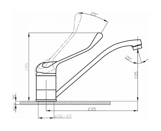 Смеситель для кухни ARGO SPECIAL хирургический, d-40 19823 – изображение 3