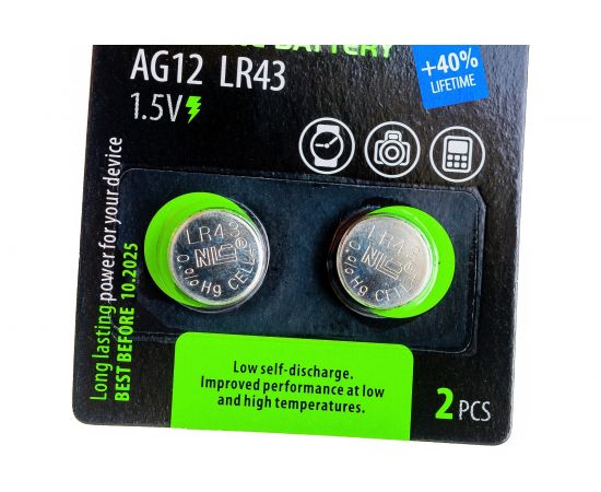 Щелочная/алкалиновая батарейка VIDEX AG12/386/LR43 2 штуки на блистере VID-AG12-2BC – изображение 3