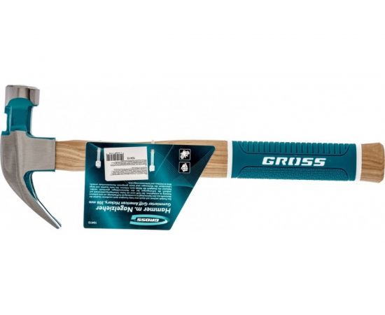 Молоток-гвоздодер GROSS American hickory 450г, угол 45, магнит, обрезиненная рукоятка 10415 – изображение 5
