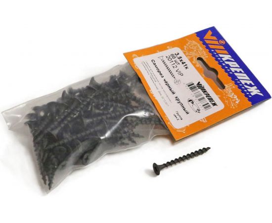 Саморез по дереву VIPКрепеж черный 3,5х41 к 40 шт 20112 VIPL 