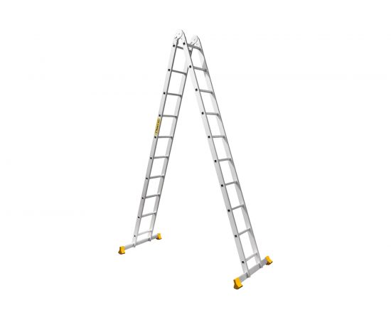 Алюминиевая профессиональная двухсекционная шарнирная лестница Алюмет Серия Т2 Т 210 