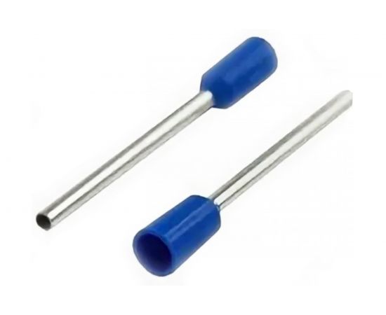 Штыревой втулочный изолированный наконечник REXANT F-18 мм, 0.75 кв.мм, синий 08-1809 