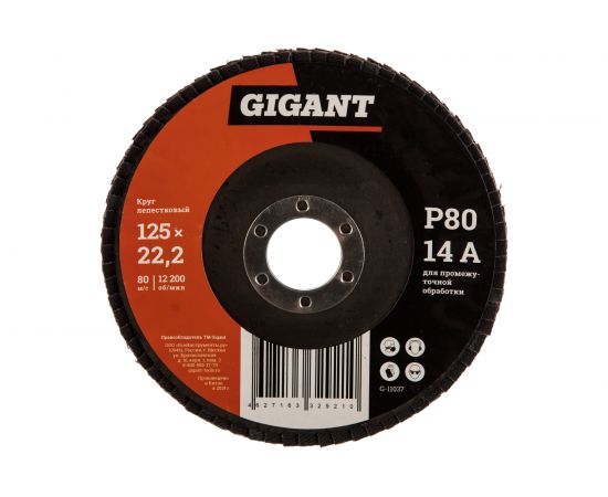 Круг лепестковый (125x22.2 мм; P80) Gigant G-11037 