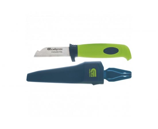 Нож монтажника с чехлом, обрезиненная рукоятка, 190 мм СИБРТЕХ 79012 