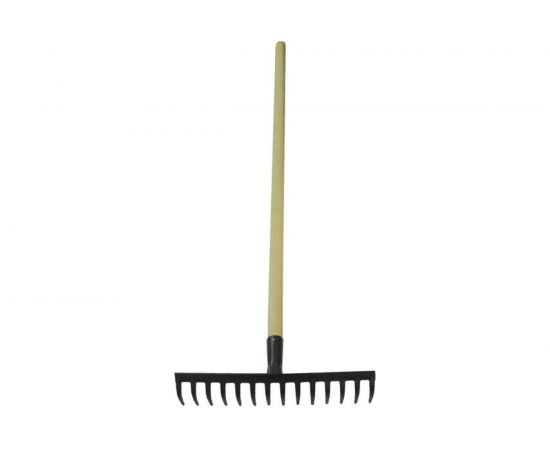 Штампованные прямые грабли РемоКолор, 14 зубов, с черенком 1200 мм 1 сорт 66-1-118 