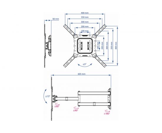 TV кронштейн Kromax DIX 18 black 20203 – изображение 12