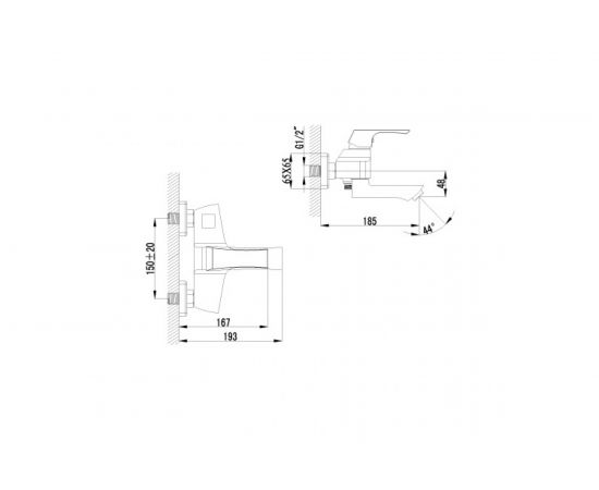 Смеситель для ванны Lemark Unit LM4514C – изображение 2