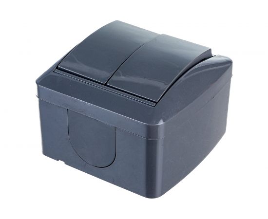 2-клавишный выключатель TDM открытой установки IP44 10А серый "Селигер" SQ1818-0102 – изображение 3