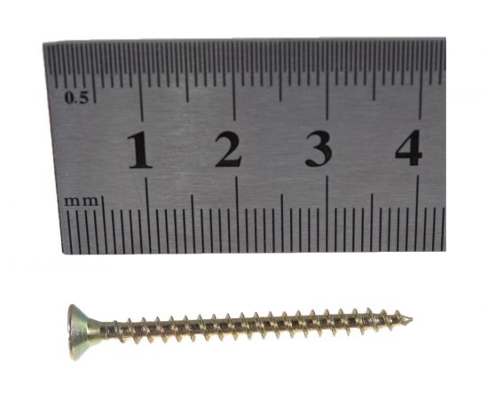 Потайной универсальный шуруп Метизный двор 3,5x40, желтый, 22 шт. 4607173900777 – изображение 4