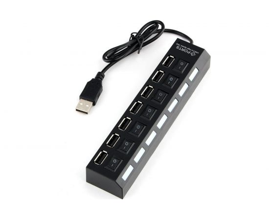 Концентратор Gembird USB 2.0, 7 портов, питание, блистер UHB-U2P7-02 