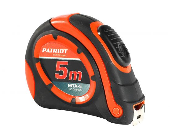 Рулетка PATRIOT MTA-5, автостоп, ударопрочный корпус, обрезиненная, 5 м 350005035 