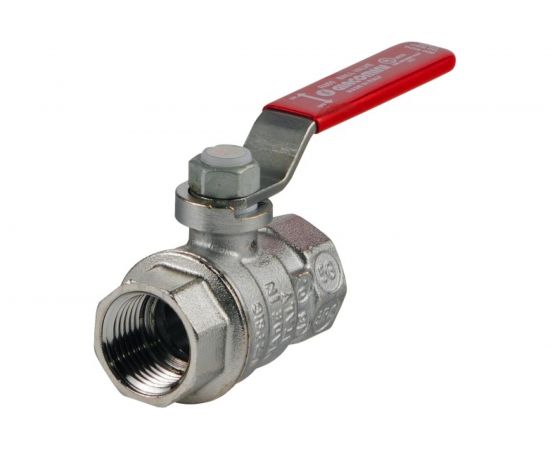 Шаровой кран Giacomini R850 1/2"", внутренняя/внутренняя, ручка-рычаг красный, хромированный R850X023 