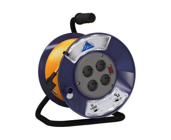 Удлинитель Партнер-Электро PowerLine 4 гн. с/з с выкл. ПВС 3х0,75 10A 50м UK204B-450DB 