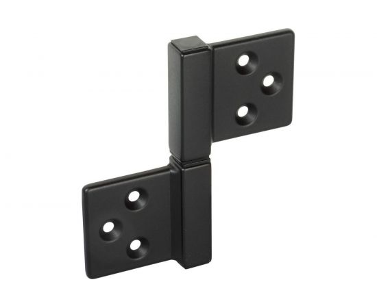 Дверная петля ALDEGHI LUIGI SPA накладная 38х32х12 мм, цвет: чёрный матовый, к-т: 1 шт. + монтажный набор 143NO032_Q 