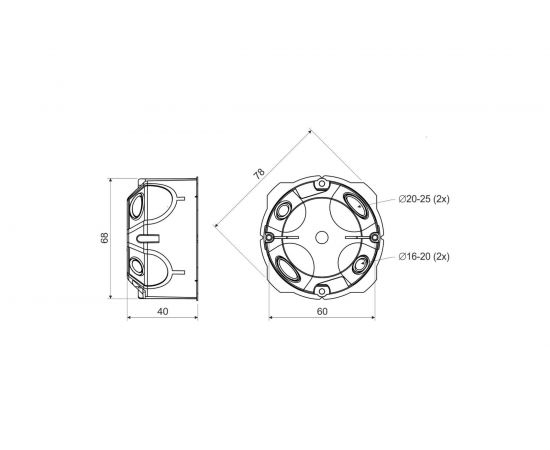 Установочная коробка KOPOS для полых стен D68х40мм KPL 64-40/LD_NA – изображение 2