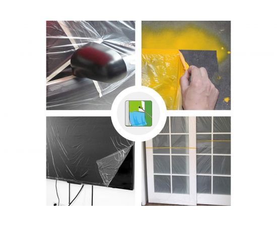 Укрывная пленка с малярной лентой ROLLINGDOG 0,55 м х 30 м 80046 – изображение 2