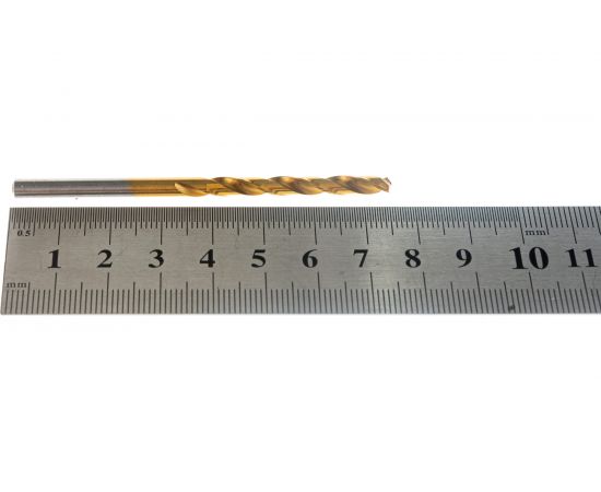 Сверло по металлу Профоснастка 4 мм HSS M2 TIN/135 DIN 338, 10 шт., №367 30202047 – изображение 2